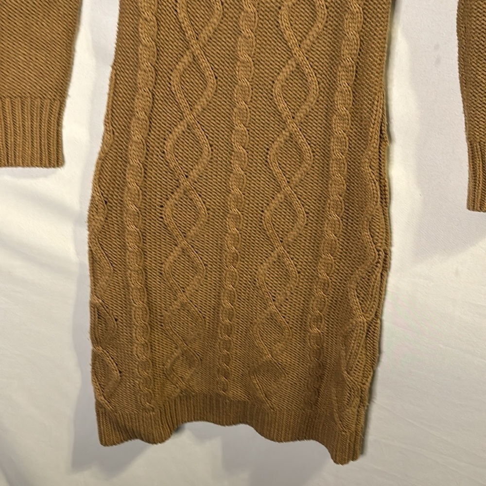Victoria Secret Moda International Cable Knit Sweater Dress Bodycon Small Tan - Picture 4 of 7